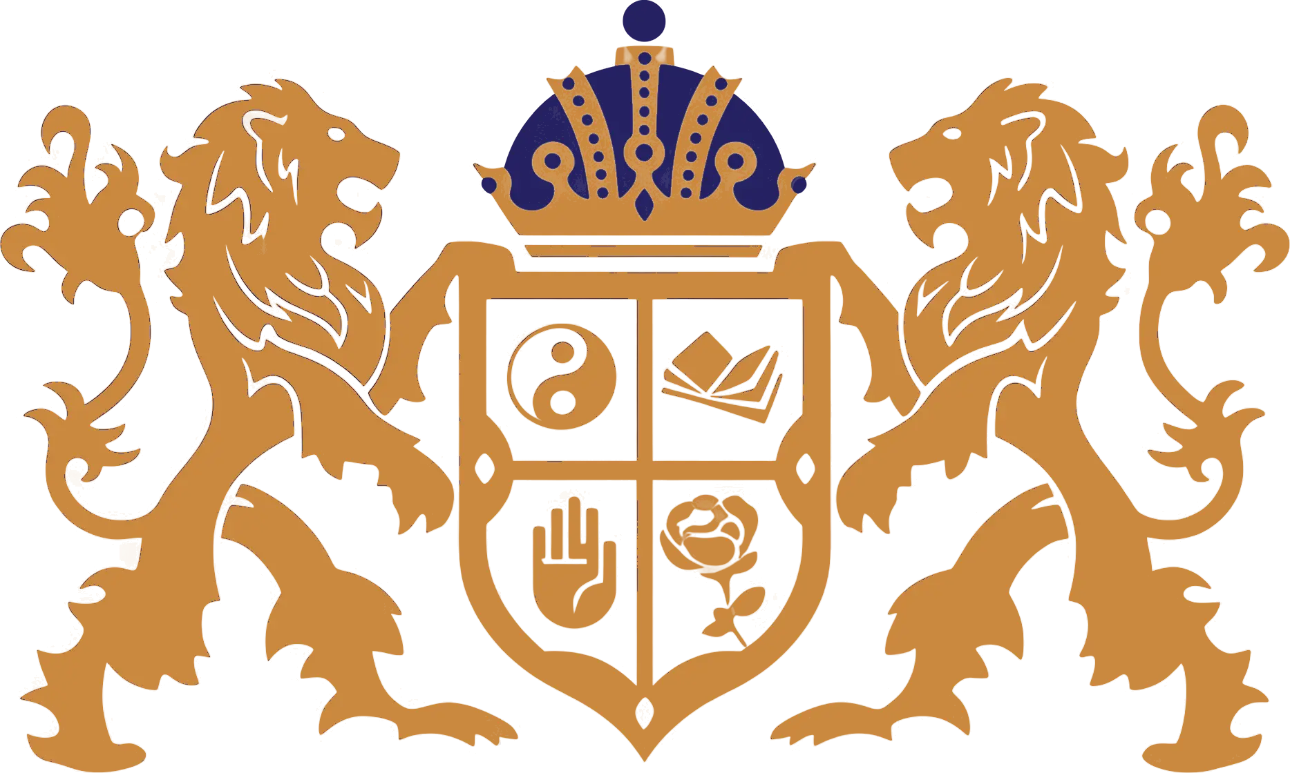 Logotipo de Kiros Mérida: dos leones sosteniendo un blasón bajo una corona